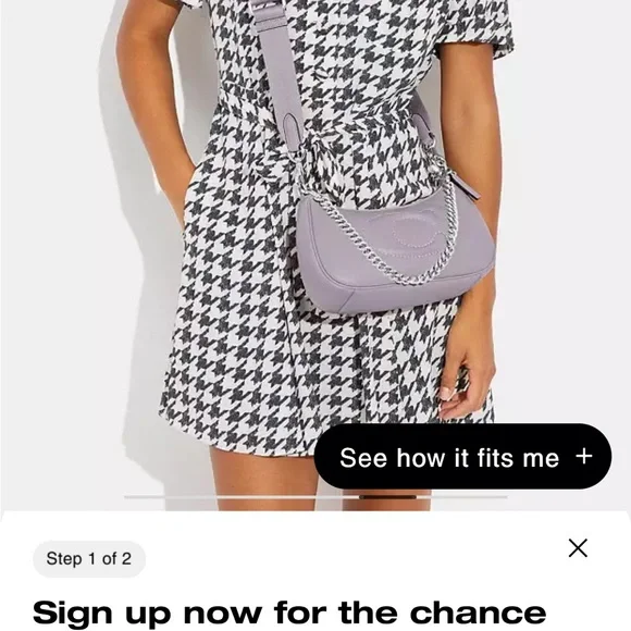 Coach Teri crossbody Bag puffy and quilted lilac leather - Picture 3 of 17